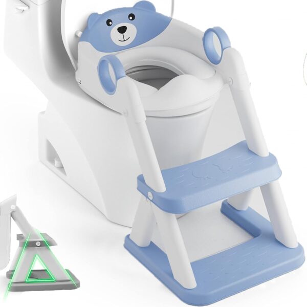 Potty Training Seat Ladder, Kids Boys Girls, Grey