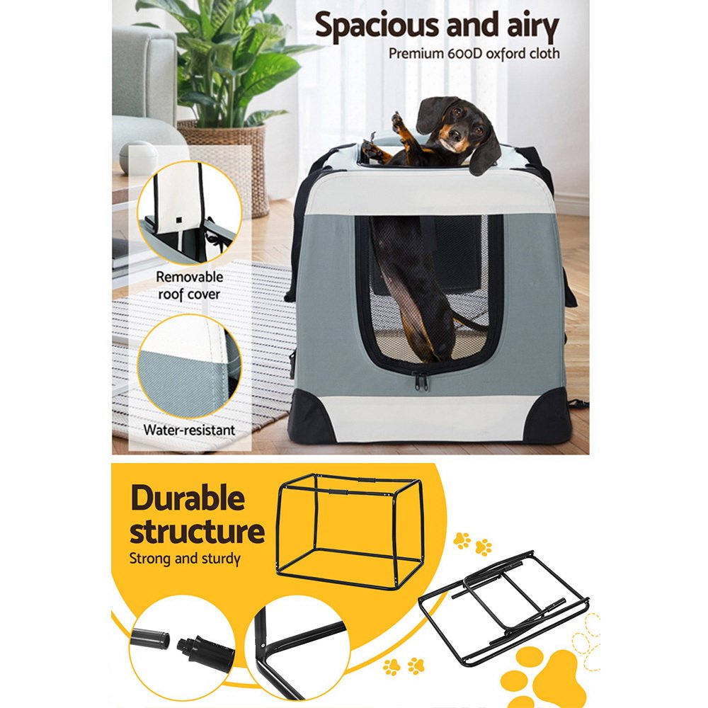 Soft Pet Carrier Crate - Foldable Dog & Cat Travel Bag 5 i.Pet Pet Carrier Soft Crate Dog Cat Travel 70x52CM Portable Foldable Car Large – photo 5
