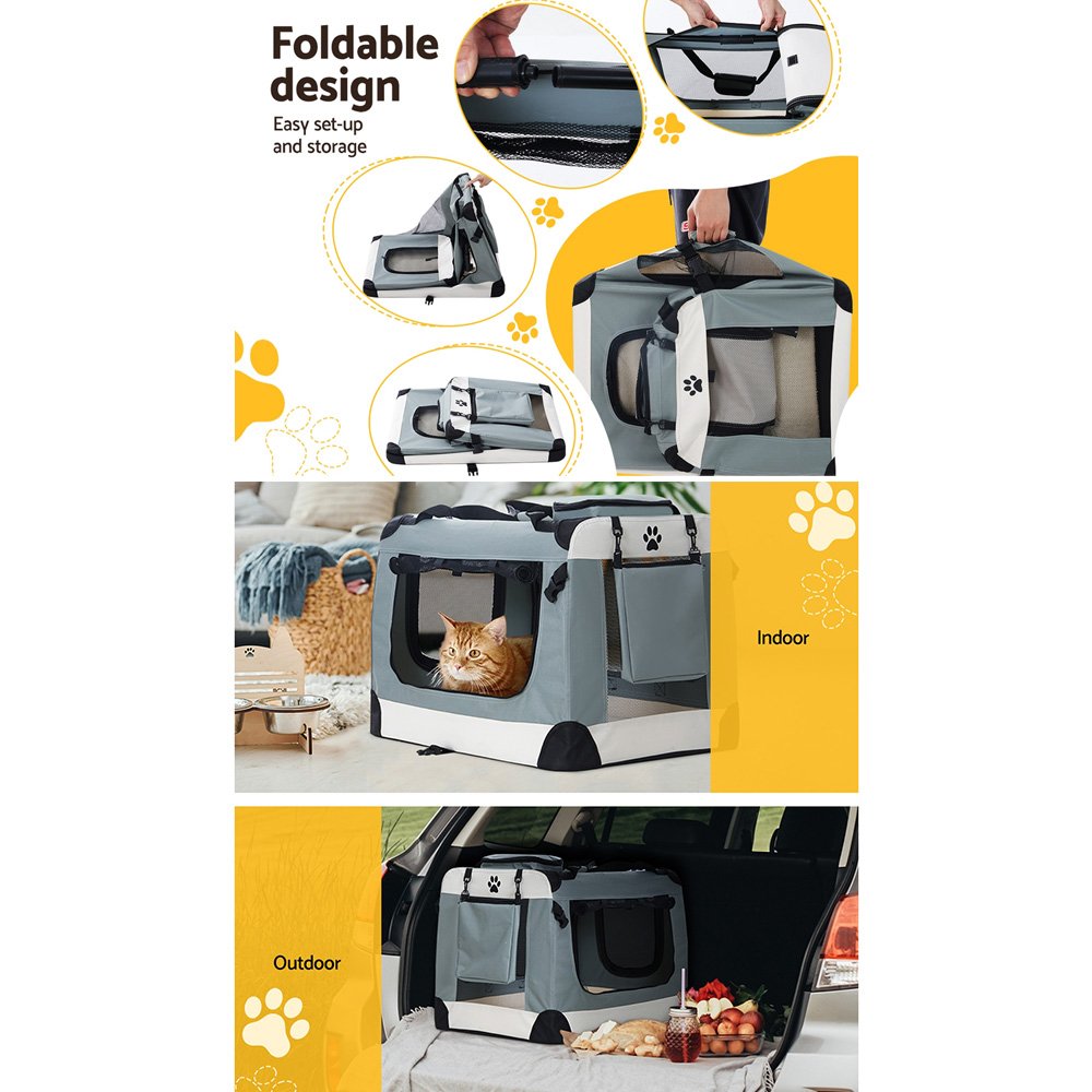 Soft Pet Carrier Crate - Foldable Dog & Cat Travel Bag 7 i.Pet Pet Carrier Soft Crate Dog Cat Travel 70x52CM Portable Foldable Car Large – photo 7