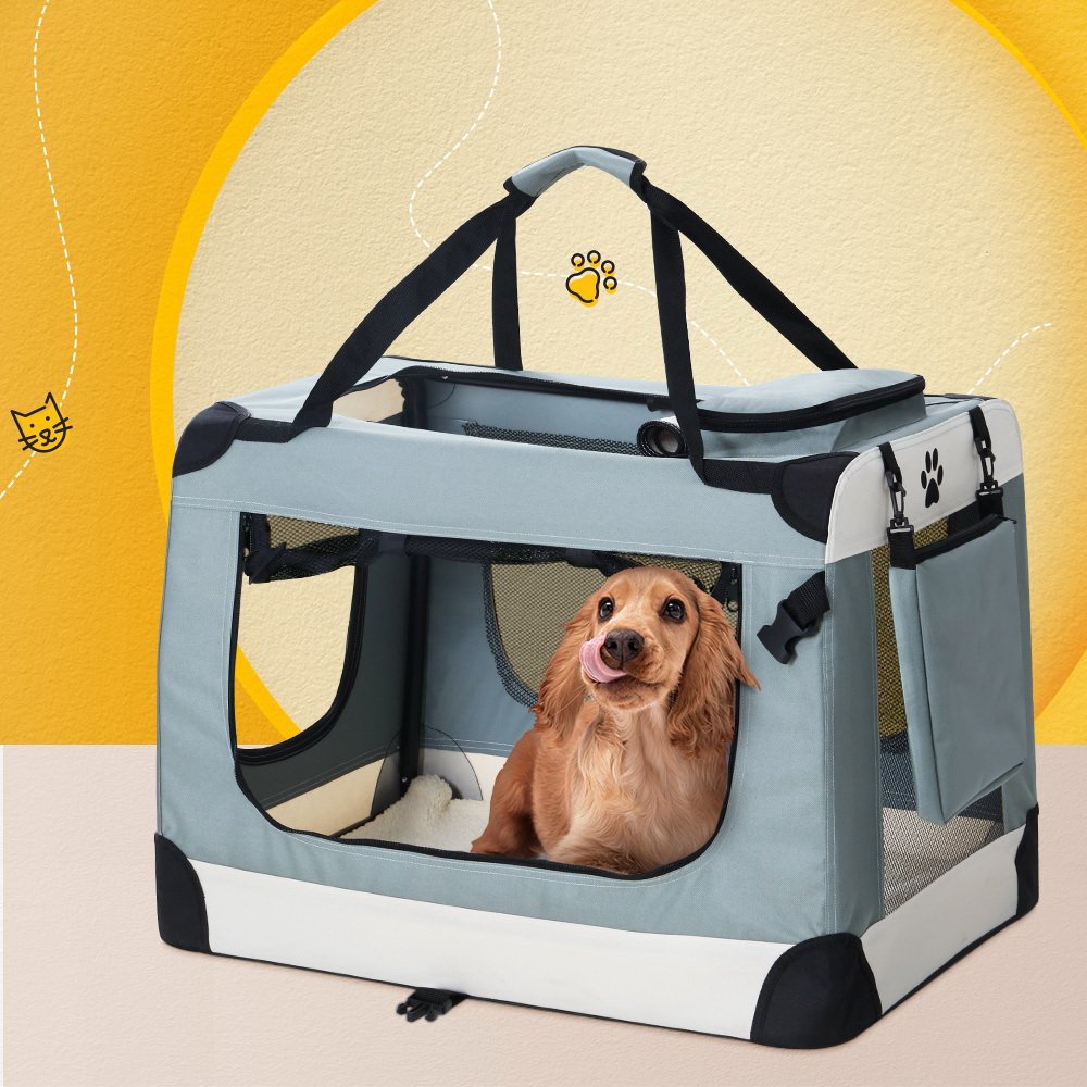 Soft Pet Carrier Crate - Foldable Dog & Cat Travel Bag 8 i.Pet Pet Carrier Soft Crate Dog Cat Travel 70x52CM Portable Foldable Car Large – photo 8