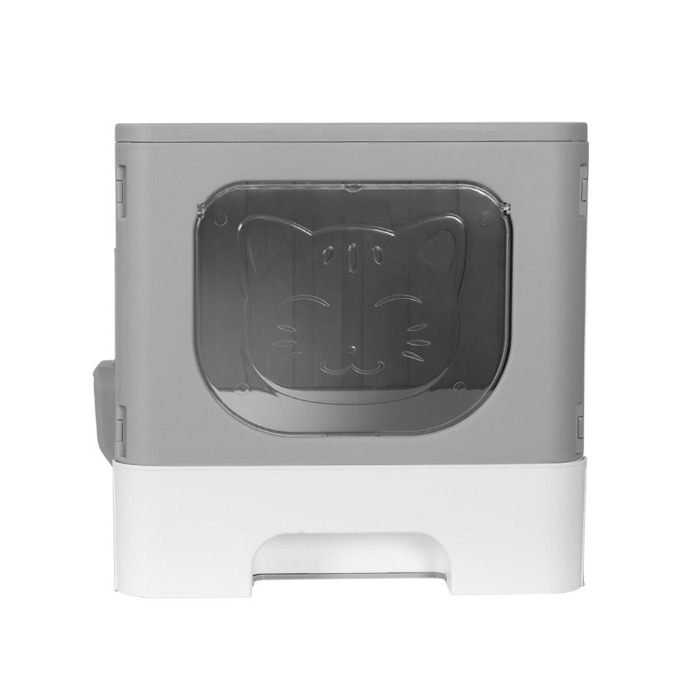 Enclosed Hooded Cat Litter Box - Foldable with Scoop 3 i.Pet Cat Litter Box Large Tray Kitty Toilet Enclosed Hooded Foldable Cat Litter Box Scoop Grey – photo 3