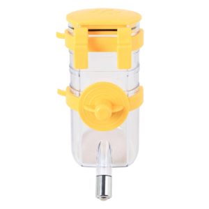 Hanging Pet Water Bottle 350ML Cage Mounted Feeder with Steel Ball Nozzle - Yellow