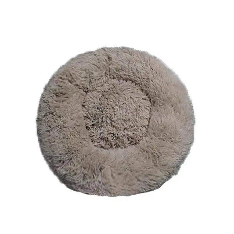 Donut Calming Pet Bed - Plush Washable Dog & Cat Nest 1 Coffee Cat Bed Pet Bed Dog Donut Nest Calming Deep Sleeping Soft Plush Kennel Washable - 80CM