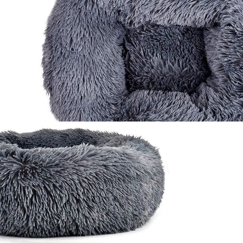 Donut Calming Pet Bed - Plush Washable Dog & Cat Nest 5 Coffee Cat Bed Pet Bed Dog Donut Nest Calming Deep Sleeping Soft Plush Kennel Washable - 80CM – photo 5