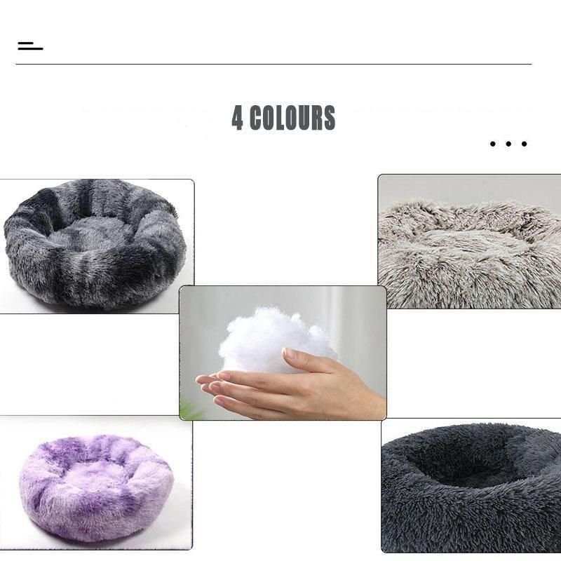 Donut Calming Pet Bed - Plush Washable Dog & Cat Nest 10 Coffee Cat Bed Pet Bed Dog Donut Nest Calming Deep Sleeping Soft Plush Kennel Washable - 80CM – photo 10