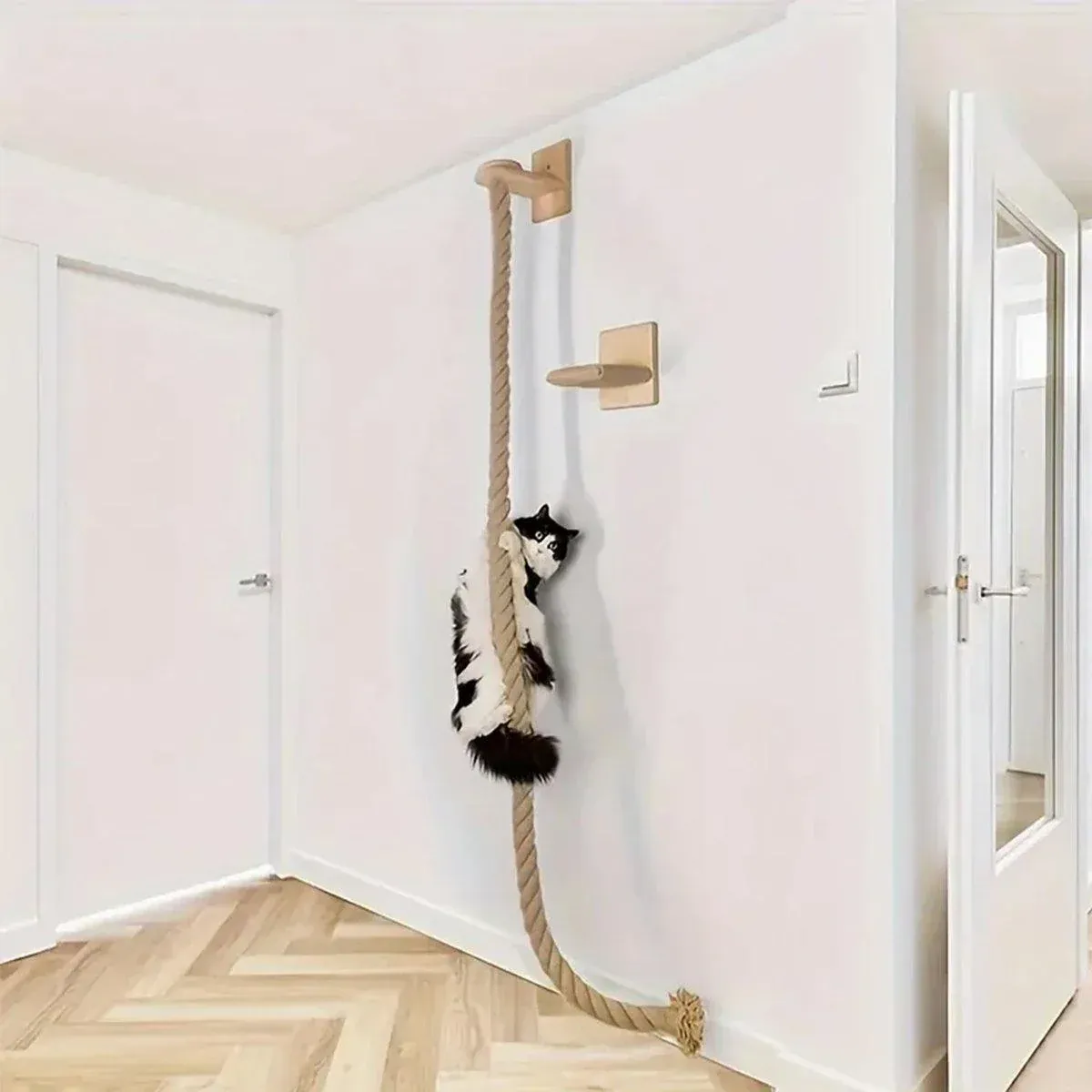 Cat Climbing Frame with Rope & Leash – Play Set 6 Cat Climbing Frame Rope Leash Jumping Platform for Cats Interactive Play Set – photo 6