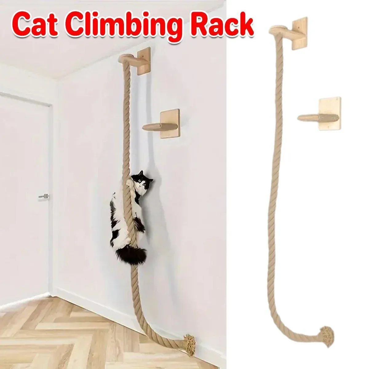 Cat Climbing Frame with Rope & Leash – Play Set 12 Cat Climbing Frame Rope Leash Jumping Platform for Cats Interactive Play Set – photo 13