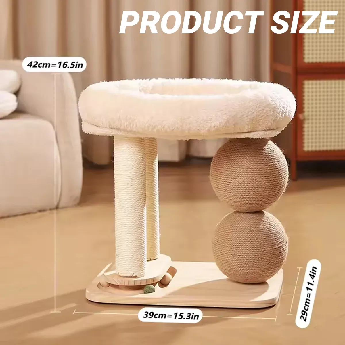 Cat Tree with Bed & Scratching Posts - Play Frame 3 Cat Climbing Frame Bed Multi Functional Stand Cat Tree Condo Furniture for Cats – photo 3