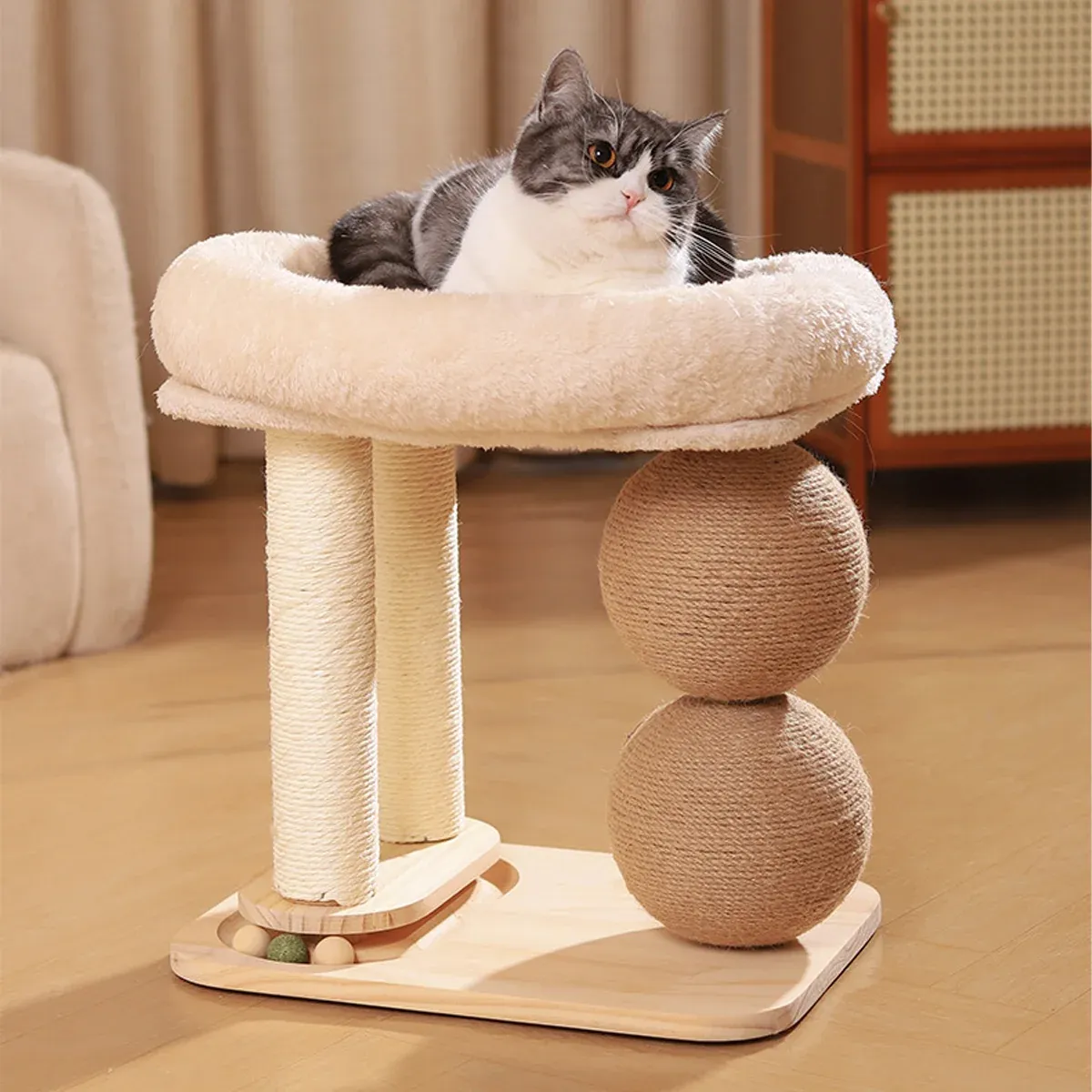 Cat Tree with Bed & Scratching Posts - Play Frame 9 Cat Climbing Frame Bed Multi Functional Stand Cat Tree Condo Furniture for Cats – photo 9