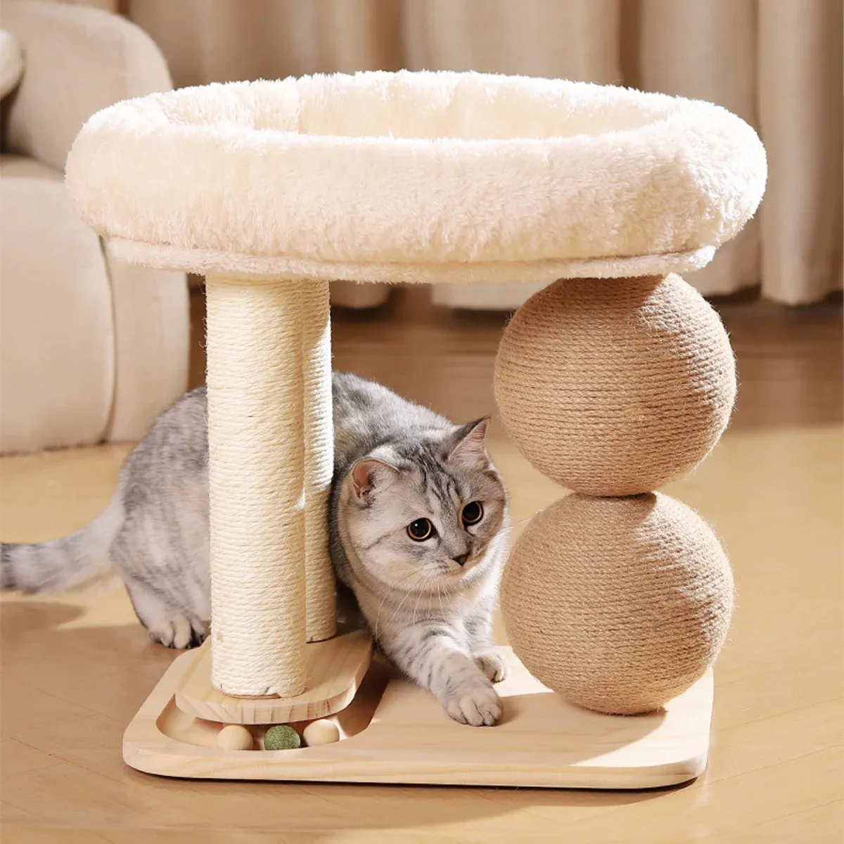 Cat Tree with Bed & Scratching Posts - Play Frame 11 Cat Climbing Frame Bed Multi Functional Stand Cat Tree Condo Furniture for Cats – photo 11