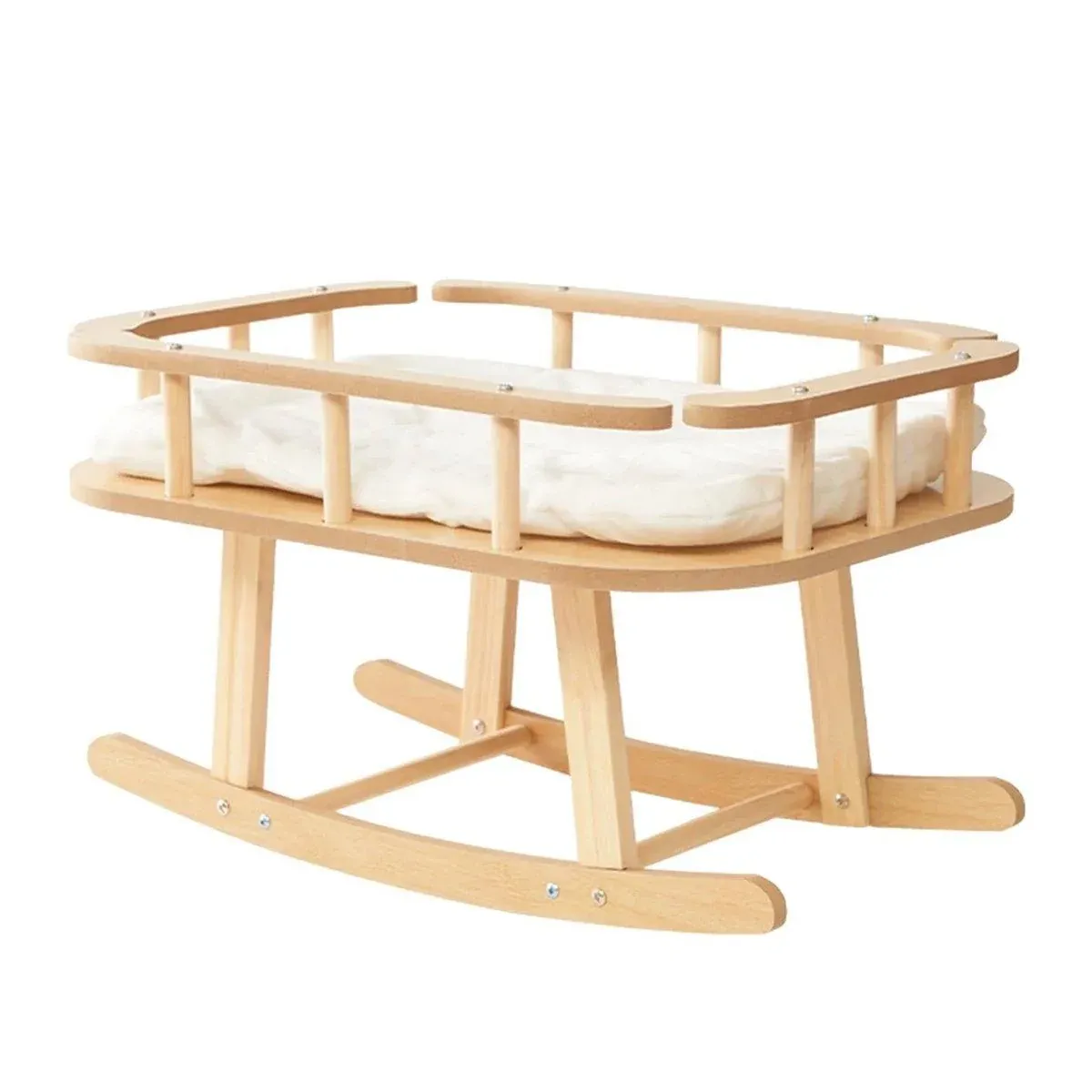 Wooden Rocking Cat Bed - Elegant Elevated Perch 2 Wooden Cat Bed Simple Rocking Pet Bed Comfortable Elevated Sleeping Furniture – photo 2