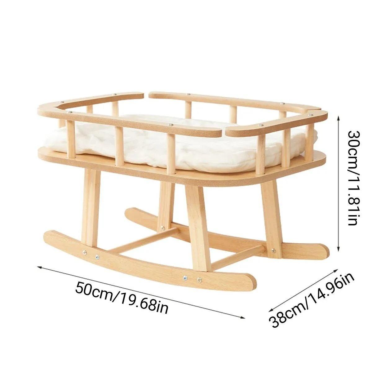 Wooden Rocking Cat Bed - Elegant Elevated Perch 3 Wooden Cat Bed Simple Rocking Pet Bed Comfortable Elevated Sleeping Furniture – photo 3