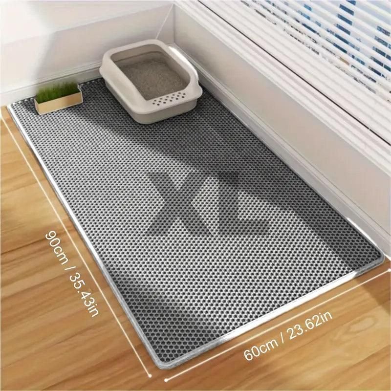 Double Layer Cat Litter Mat-– Waterproof & Non-Slip 3 Large Double Layer Litter Mat Waterproof Non Slip Cat Trapping Pad Easy to Clean - 90x60cm – photo 3