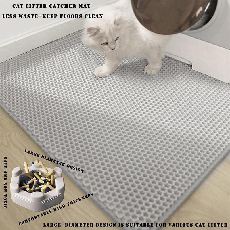 Double Layer Cat Litter Mat-– Waterproof & Non-Slip 13 Large Double Layer Litter Mat Waterproof Non Slip Cat Trapping Pad Easy to Clean - 90x60cm – photo 13