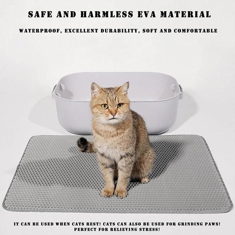 Double Layer Cat Litter Mat-– Waterproof & Non-Slip 14 Large Double Layer Litter Mat Waterproof Non Slip Cat Trapping Pad Easy to Clean - 90x60cm – photo 14