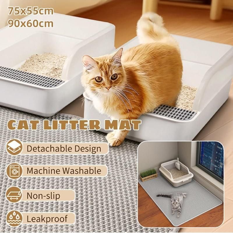 Double Layer Cat Litter Mat-– Waterproof & Non-Slip 15 Large Double Layer Litter Mat Waterproof Non Slip Cat Trapping Pad Easy to Clean - 90x60cm – photo 15