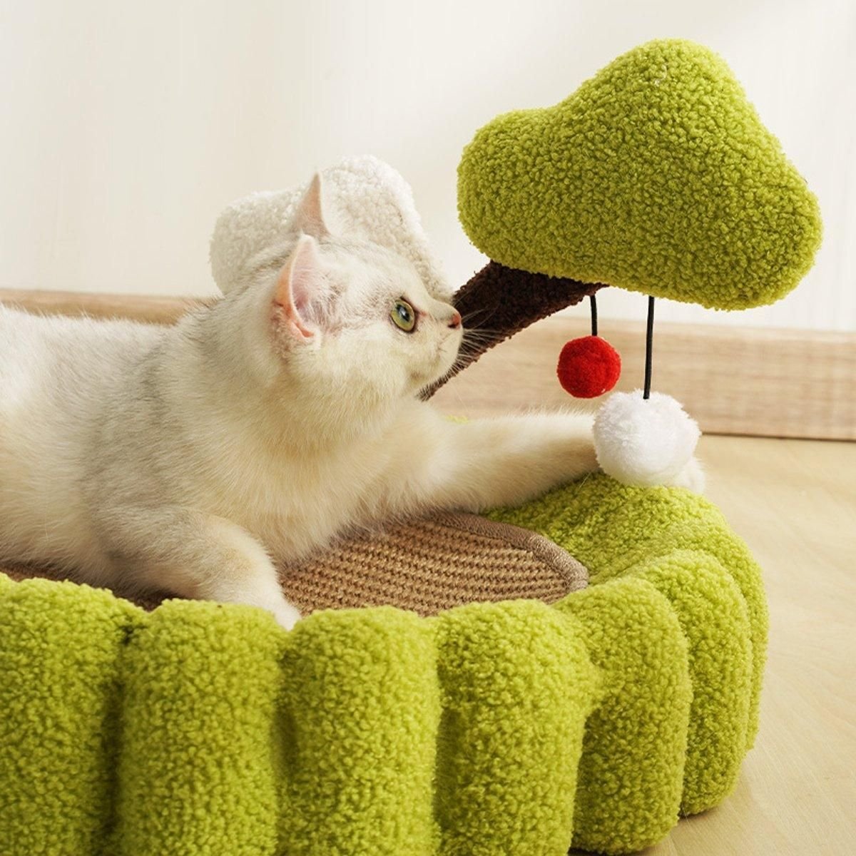 Cat Scratching Bowl with Tree Toy - Sisal Scratcher 4 Durable Cat Scratching Bowl Mat Scratch Post Tree Cat Toy for Long-lasting Fun – photo 4