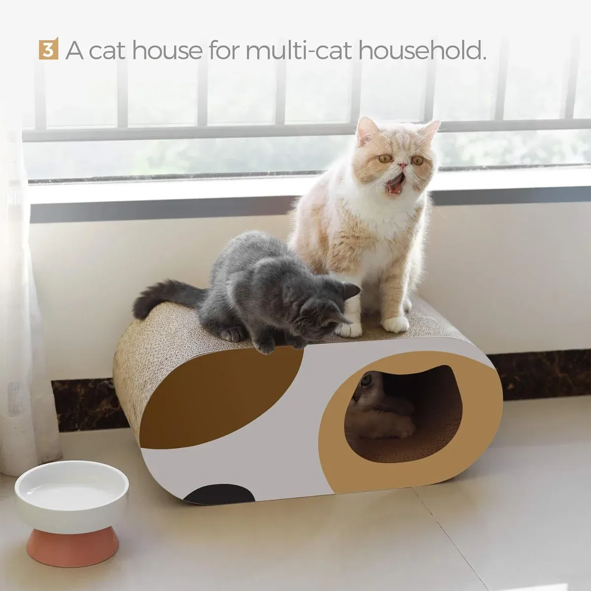 3-in-1 Cat Tunnel Scratcher & Bed - Play & Hide 6 Durable Cat Tunnel Scratcher Bed Combo Interactive Toy House For Kittens Pets – photo 6
