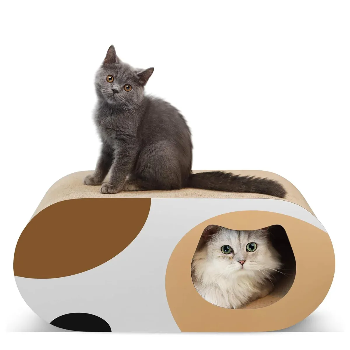 3-in-1 Cat Tunnel Scratcher & Bed - Play & Hide 7 Durable Cat Tunnel Scratcher Bed Combo Interactive Toy House For Kittens Pets – photo 7