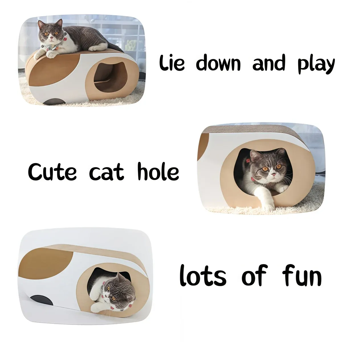 3-in-1 Cat Tunnel Scratcher & Bed - Play & Hide 9 Durable Cat Tunnel Scratcher Bed Combo Interactive Toy House For Kittens Pets – photo 9