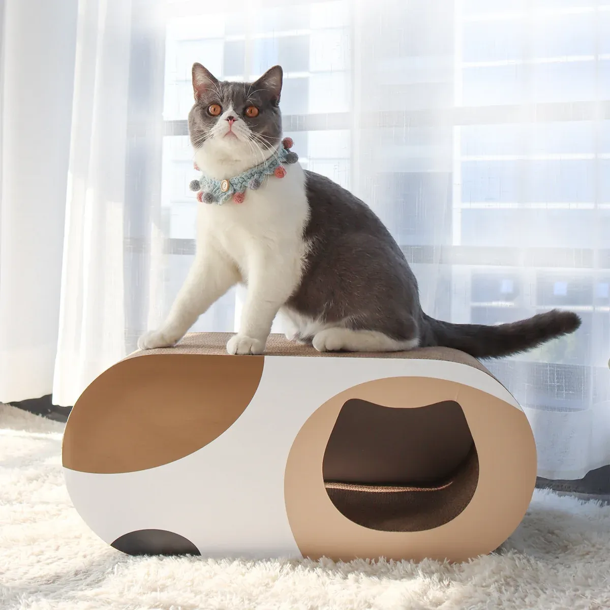 3-in-1 Cat Tunnel Scratcher & Bed - Play & Hide 10 Durable Cat Tunnel Scratcher Bed Combo Interactive Toy House For Kittens Pets – photo 10