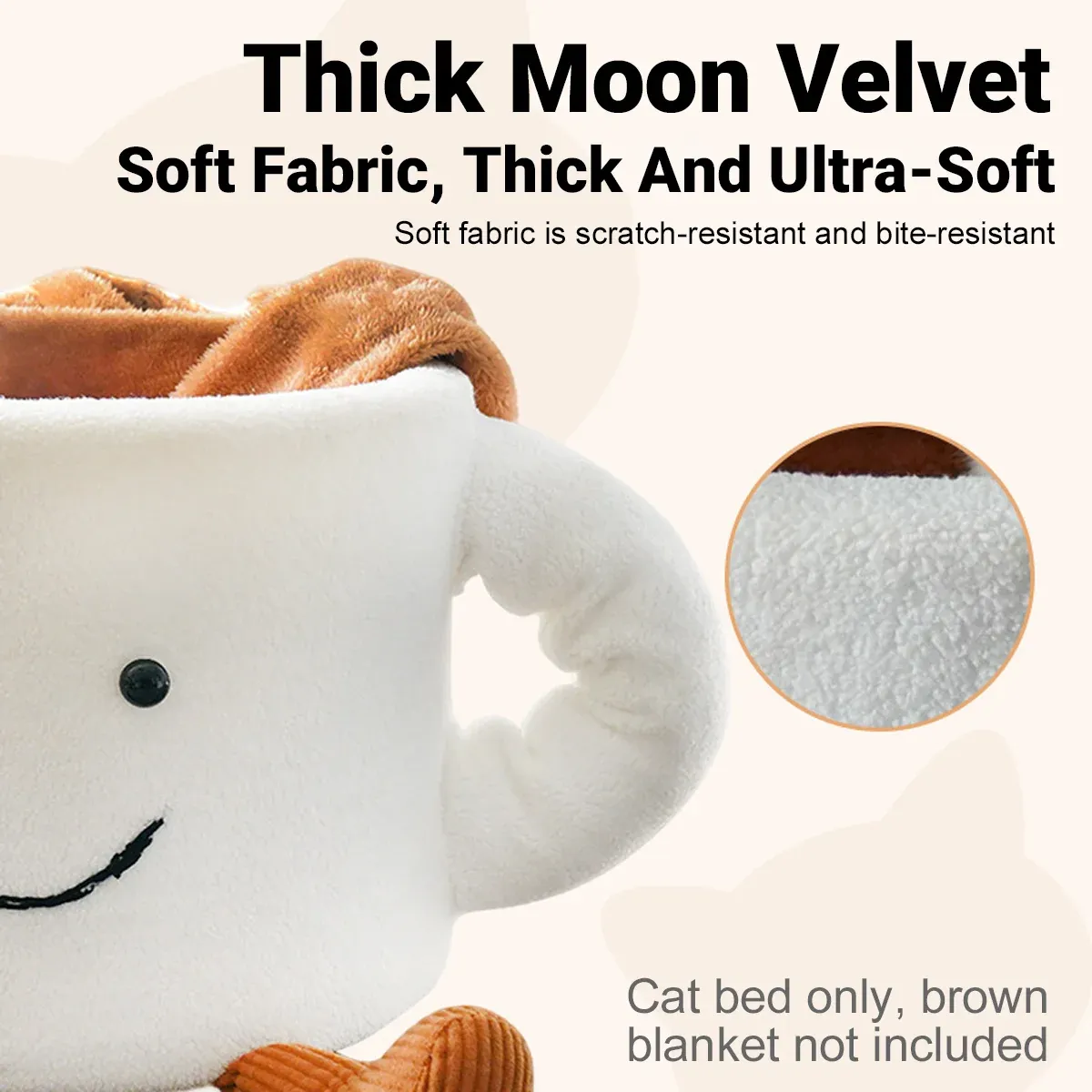 Coffee Cup Cat Bed - Cosy Plush Enclosed Pet Nest 5 Cat Bed Coffee Cup Shape Cartoon Pet Bed Soft Nest Small Pets Sleeping Indoor – photo 5