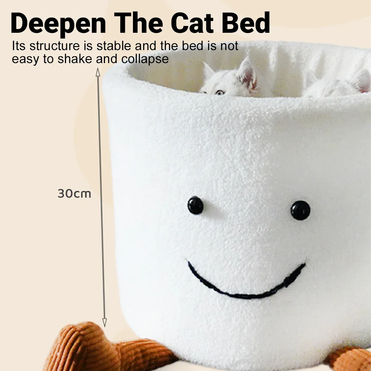 Coffee Cup Cat Bed - Cosy Plush Enclosed Pet Nest 7 Cat Bed Coffee Cup Shape Cartoon Pet Bed Soft Nest Small Pets Sleeping Indoor – photo 7