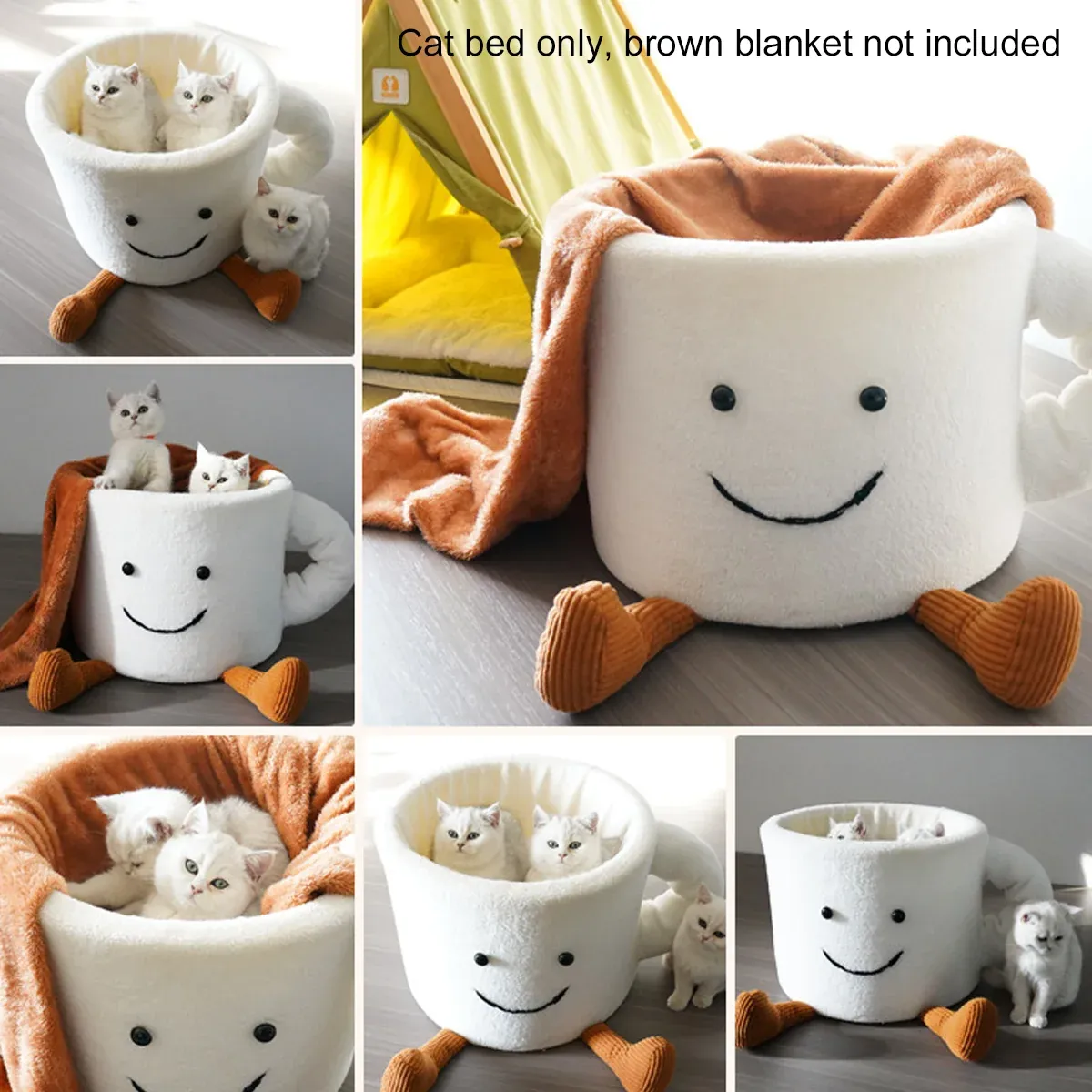 Coffee Cup Cat Bed - Cosy Plush Enclosed Pet Nest 10 Cat Bed Coffee Cup Shape Cartoon Pet Bed Soft Nest Small Pets Sleeping Indoor – photo 10
