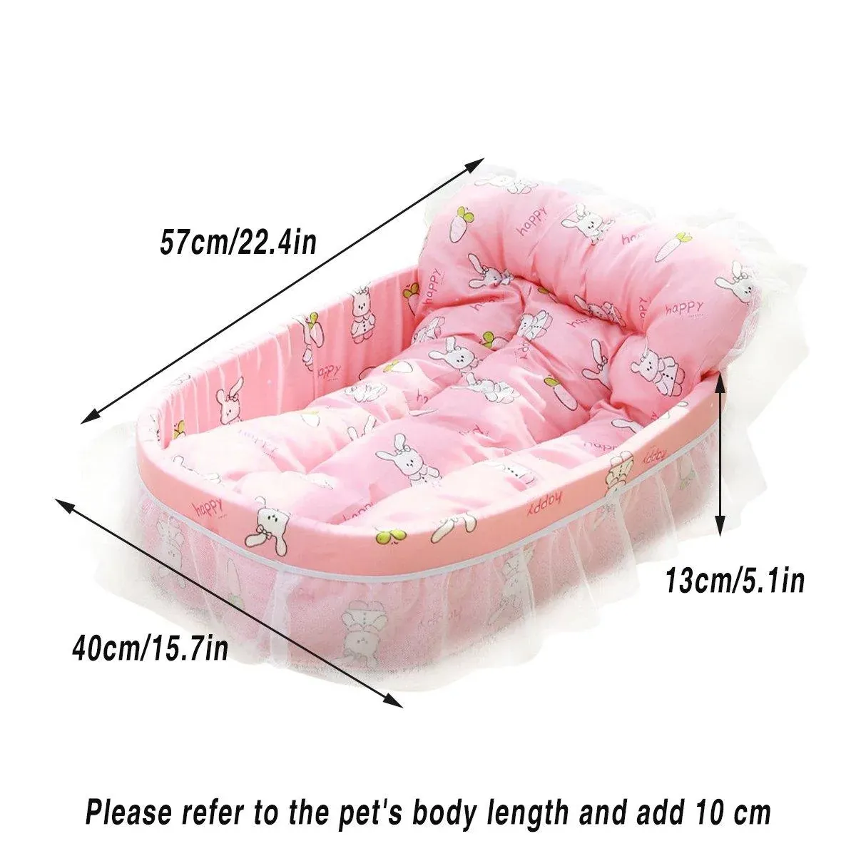 Princess Lace Pet Bed- Cosy Cat & Small Dog Nest 4 Cat Kennel Universal Cat Sleeping Nest Princess Style Lace Pet Special Kitten Cyber Red Mat - Blue – photo 4