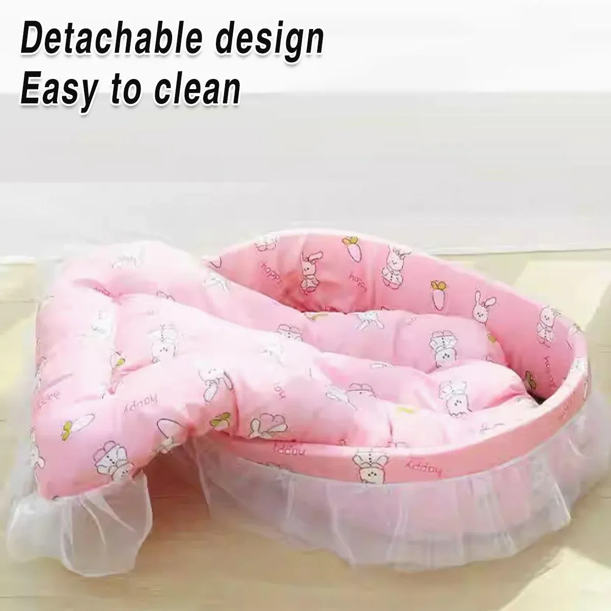 Princess Lace Pet Bed- Cosy Cat & Small Dog Nest 5 Cat Kennel Universal Cat Sleeping Nest Princess Style Lace Pet Special Kitten Cyber Red Mat - Blue – photo 5