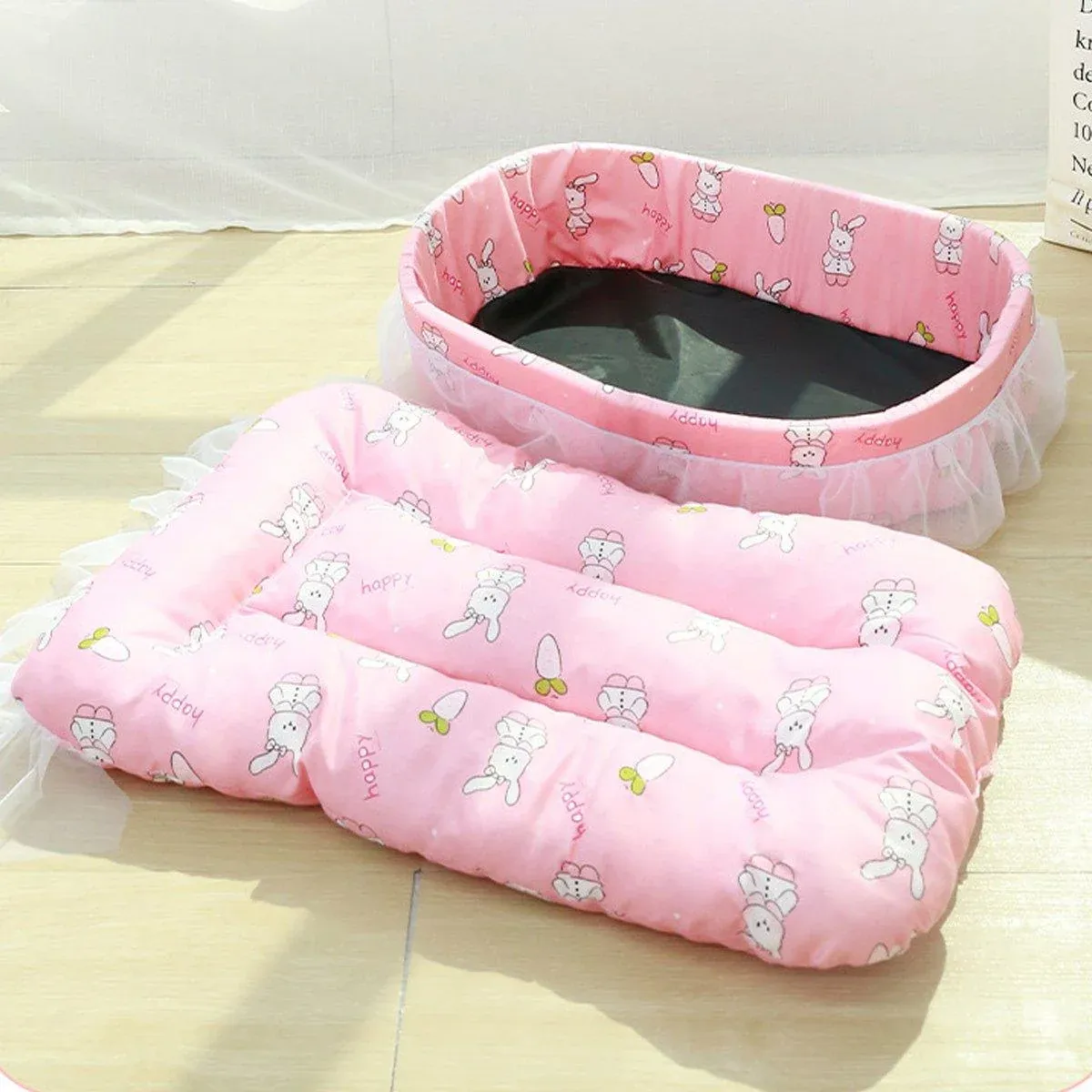 Princess Lace Pet Bed- Cosy Cat & Small Dog Nest 11 Cat Kennel Universal Cat Sleeping Nest Princess Style Lace Pet Special Kitten Cyber Red Mat - Blue – photo 11