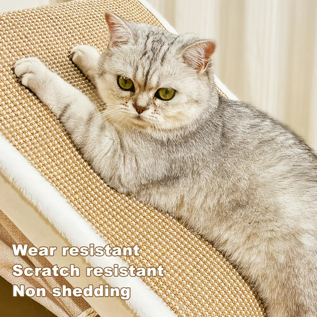 3-in-1 Cat House – Cosy Bed, Shelter & Scratcher 2 Cat Tent House Semi Enclosed Nest Cat Bed Scratch Board Indoor Kitten Shelter – photo 2