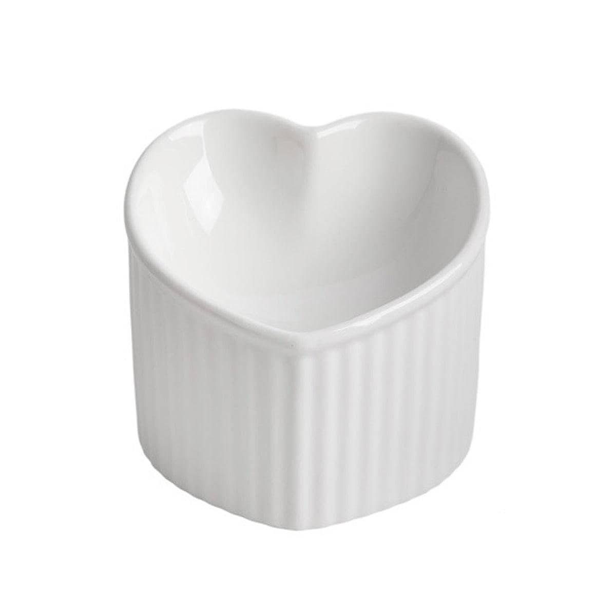 Raised Heart-Shaped Ceramic Cat Bowl 7 Love Shape Slanted Cat Bowl Ceramic Pet Bowl for Cats Food Water Feeding Dish - Green – photo 7