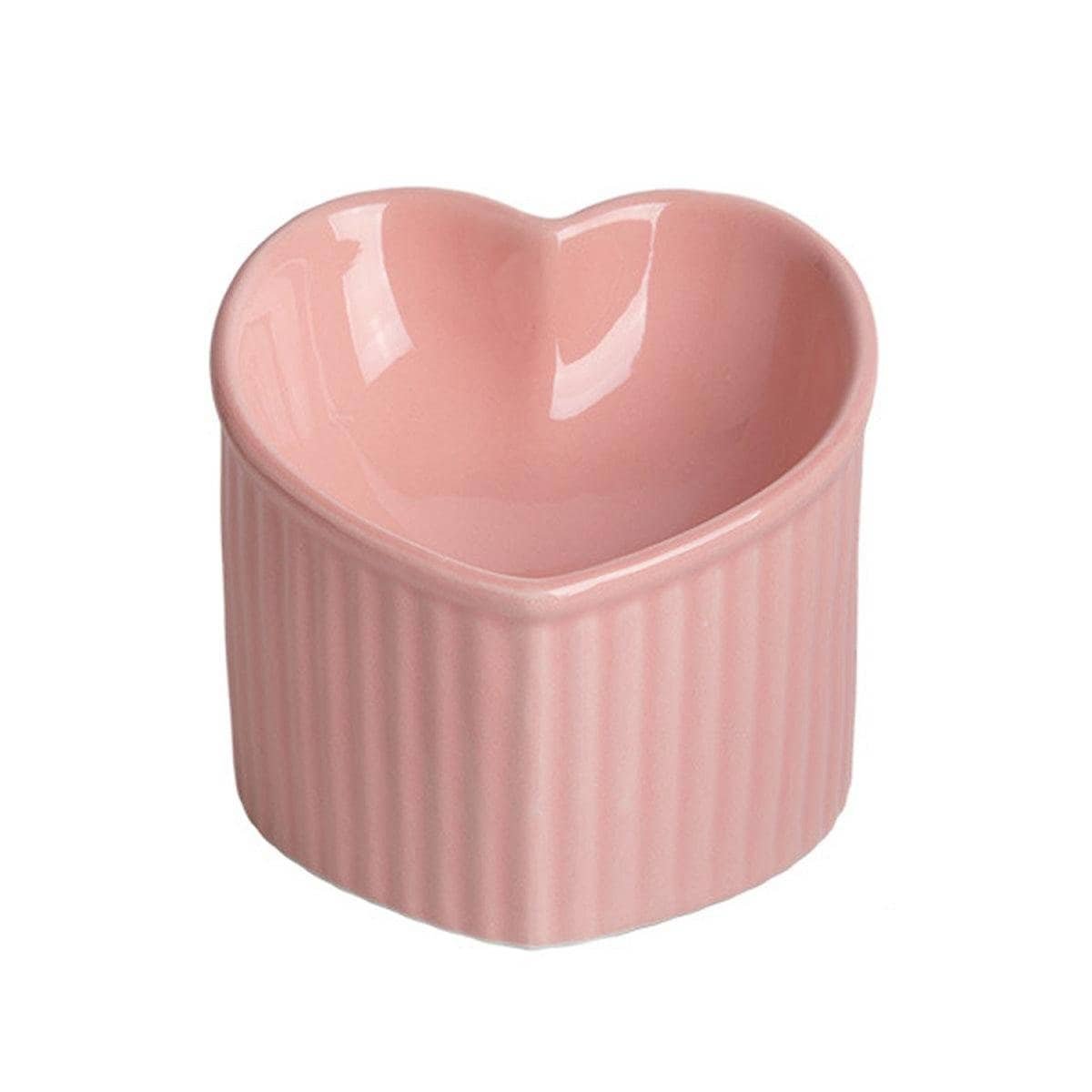 Raised Heart-Shaped Ceramic Cat Bowl 9 Love Shape Slanted Cat Bowl Ceramic Pet Bowl for Cats Food Water Feeding Dish - Green – photo 9