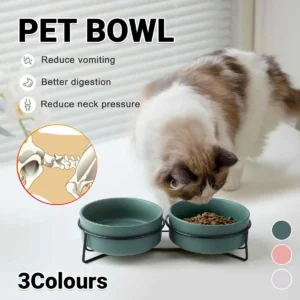 home 4 Ceramic Pet Bowl Cat Food Bowl Dog Bowl Drinking Bowl Pet Water Food Dish - Grey – photo 2