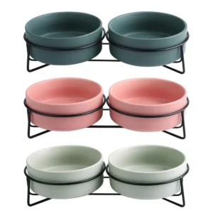 Ceramic Pet Bowl Cat Food Bowl Dog Bowl Drinking Bowl Pet Water Food Dish - Grey – photo 3
