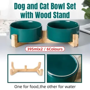 home 2 Ceramic Pet Bowl Double Cat Food Bowl Dog Water Bowl Feeding Drinking Bowl Set - Pink – photo 15