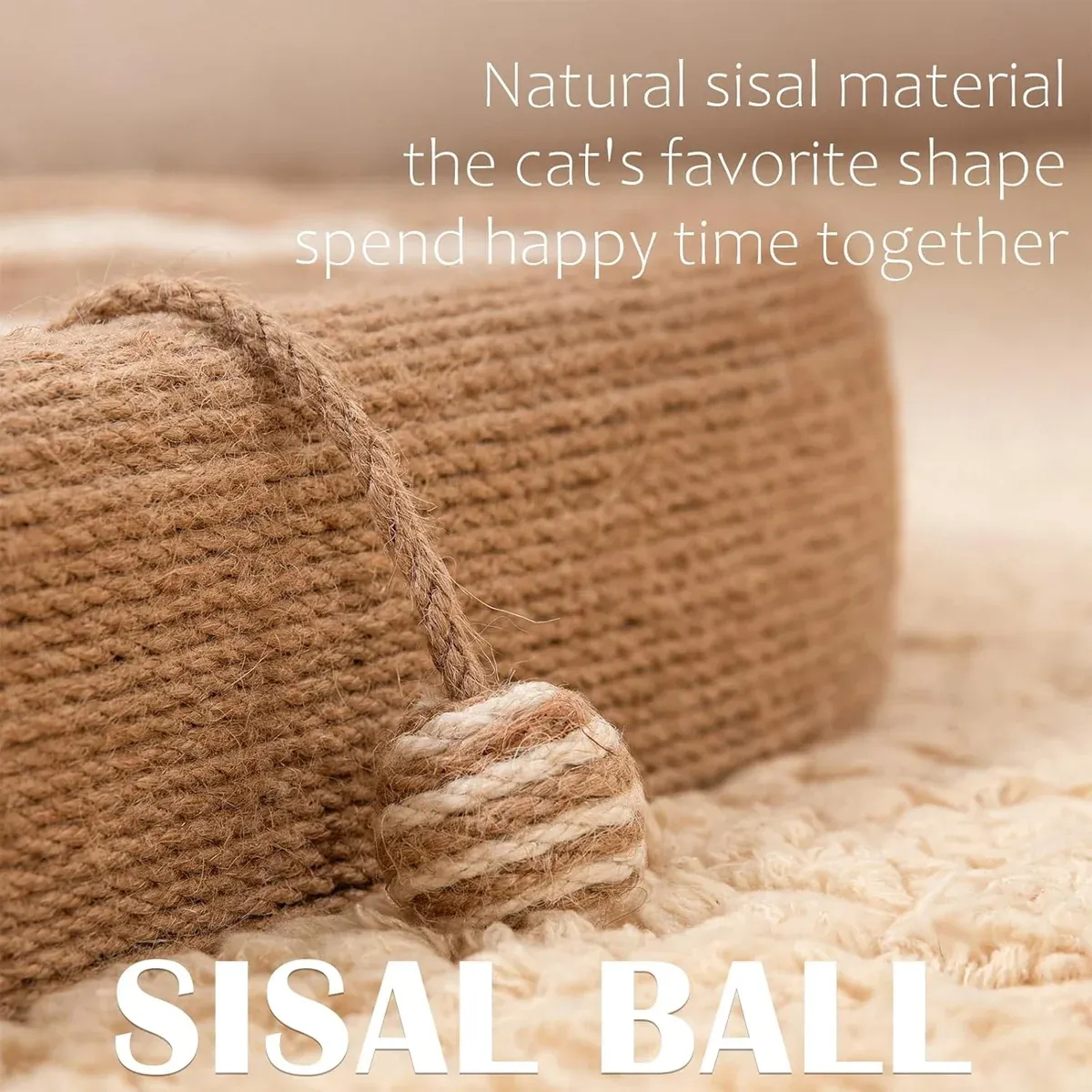 Extra-Large Sisal Cat Scratch Bed – Scratch & Nap 5 Sisal Basin Cat Scratch Board Cat Paw Board Basin Cat Bed Kitten Scratcher Pad – photo 5