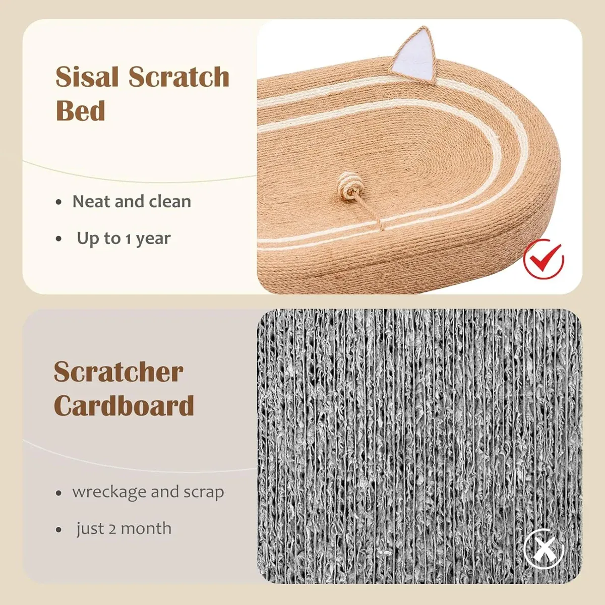 Extra-Large Sisal Cat Scratch Bed – Scratch & Nap 7 Sisal Basin Cat Scratch Board Cat Paw Board Basin Cat Bed Kitten Scratcher Pad – photo 7