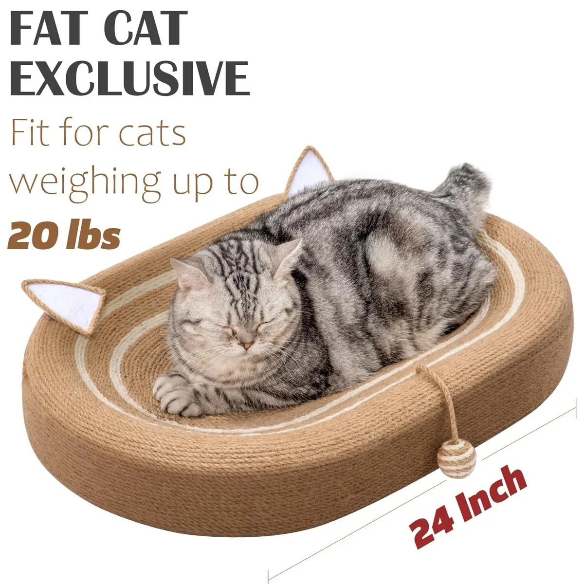 Extra-Large Sisal Cat Scratch Bed – Scratch & Nap 8 Sisal Basin Cat Scratch Board Cat Paw Board Basin Cat Bed Kitten Scratcher Pad – photo 8