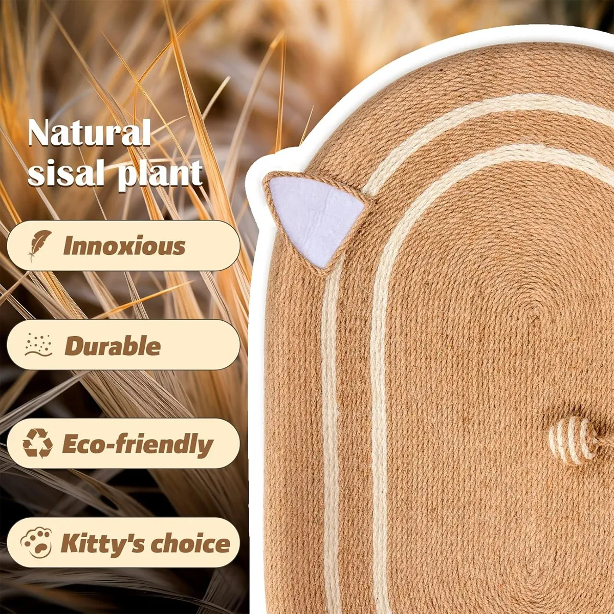 Extra-Large Sisal Cat Scratch Bed – Scratch & Nap 9 Sisal Basin Cat Scratch Board Cat Paw Board Basin Cat Bed Kitten Scratcher Pad – photo 9