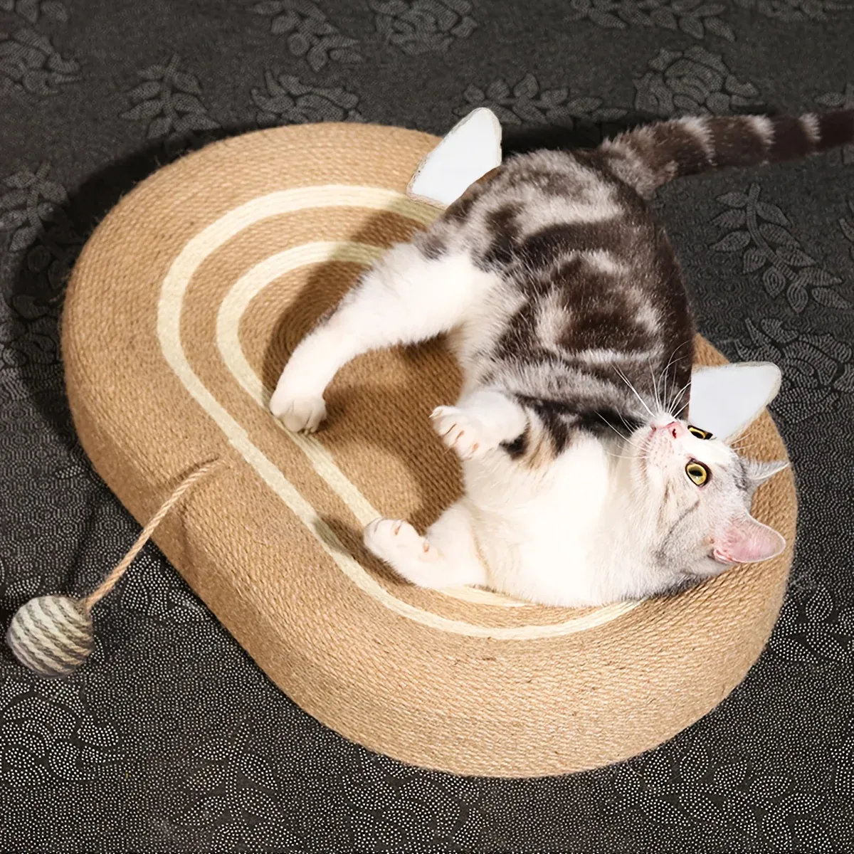 Extra-Large Sisal Cat Scratch Bed – Scratch & Nap 14 Sisal Basin Cat Scratch Board Cat Paw Board Basin Cat Bed Kitten Scratcher Pad – photo 14