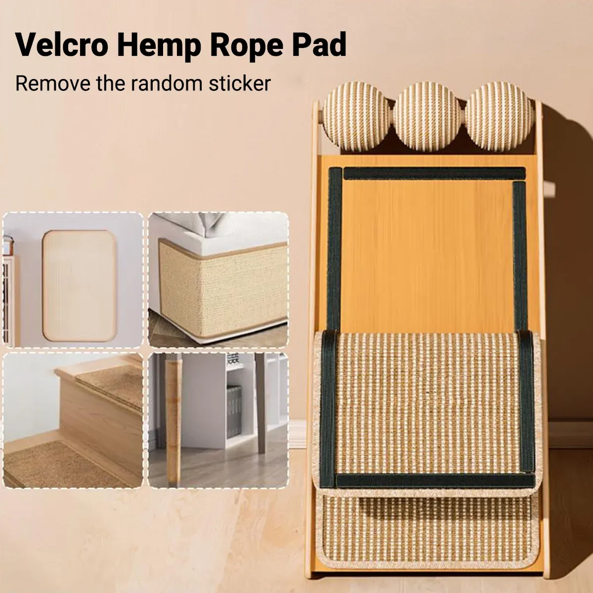 Wall-Mounted Cat Scratcher - Space-Saving Sisal Post 5 Vertical Wall Mounted Non Shedding Cat Scratcher Corrugated Paper Durable – photo 5