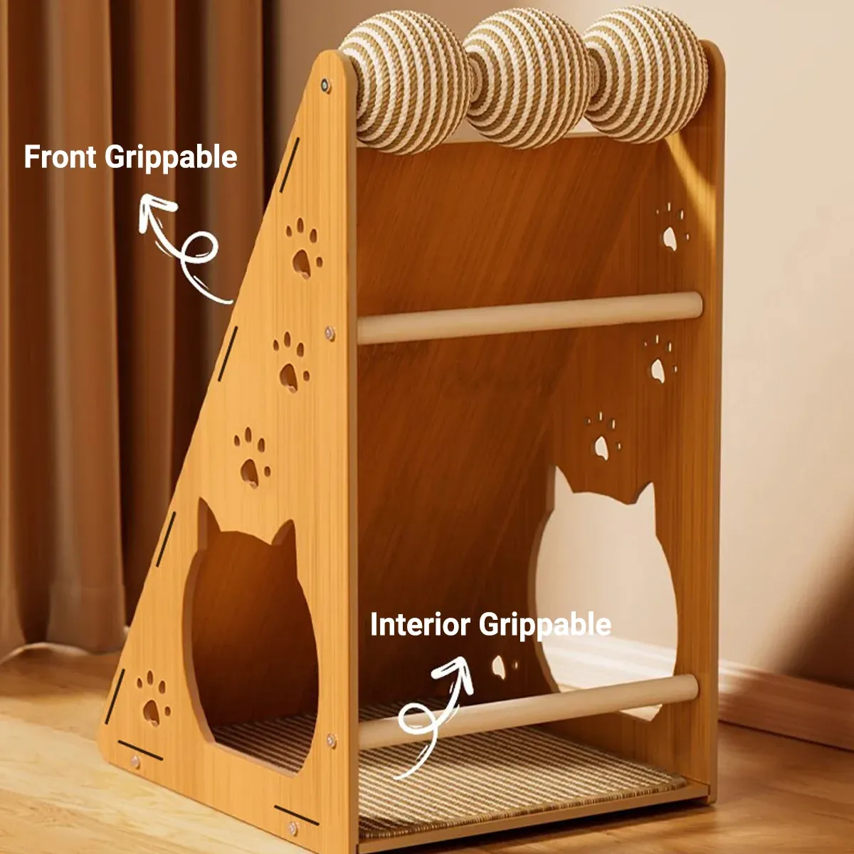 Wall-Mounted Cat Scratcher - Space-Saving Sisal Post 6 Vertical Wall Mounted Non Shedding Cat Scratcher Corrugated Paper Durable – photo 6