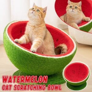 Watermelon Cat Scratching Bowl, Board All in One Scratcher Toy for Cats Kitten