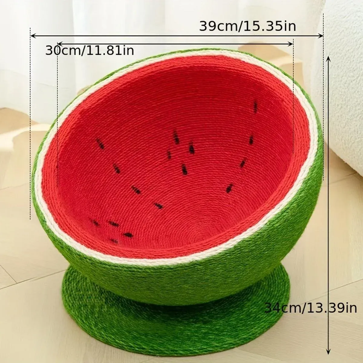 Watermelon Cat Scratcher Bowl – Sisal Scratching Nest 3 Watermelon Cat Scratching Pot Board All in One Scratcher Toy for Cats Kitten – photo 3