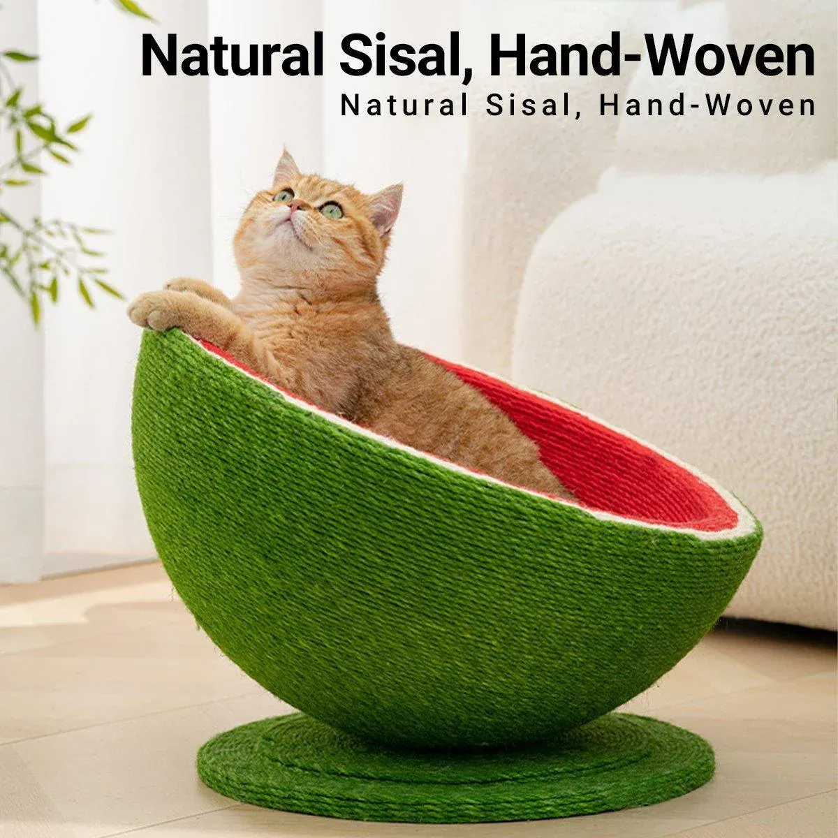 Watermelon Cat Scratcher Bowl – Sisal Scratching Nest 5 Watermelon Cat Scratching Pot Board All in One Scratcher Toy for Cats Kitten – photo 5