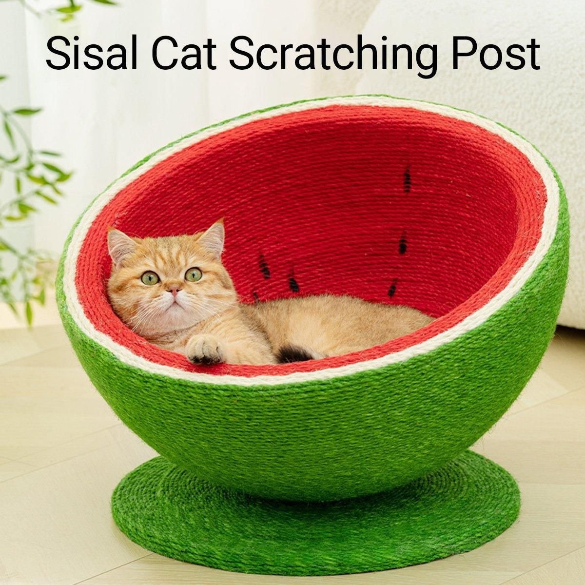 Watermelon Cat Scratcher Bowl – Sisal Scratching Nest 7 Watermelon Cat Scratching Pot Board All in One Scratcher Toy for Cats Kitten – photo 7