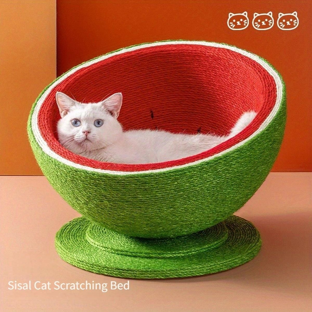 Watermelon Cat Scratcher Bowl – Sisal Scratching Nest 8 Watermelon Cat Scratching Pot Board All in One Scratcher Toy for Cats Kitten – photo 8