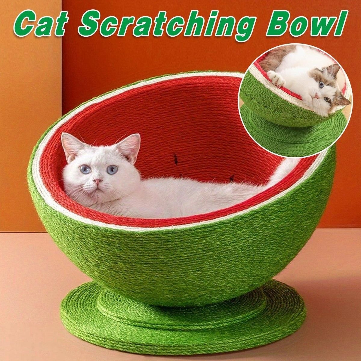 Watermelon Cat Scratcher Bowl – Sisal Scratching Nest 13 Watermelon Cat Scratching Pot Board All in One Scratcher Toy for Cats Kitten – photo 13